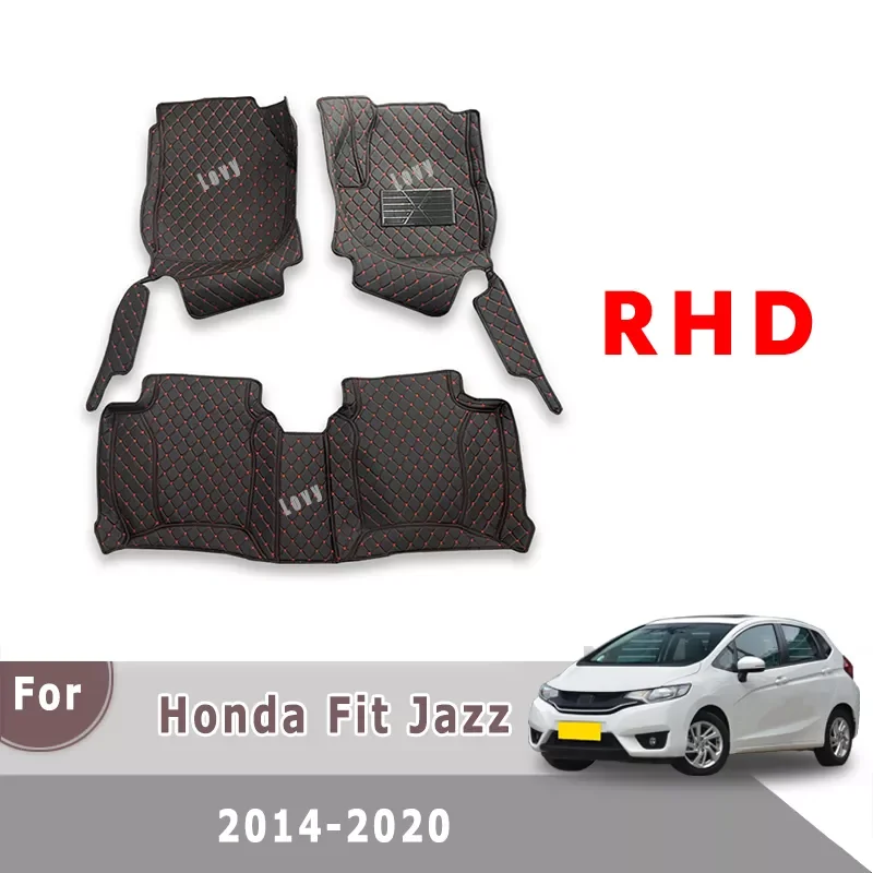 

NEW2023 RHD Carpets For Honda Fit Jazz 2020 2019 2018 2017 2016 2015 2014 (5 Seats) Car Floor Mats Auto Cover Styling Accessorie