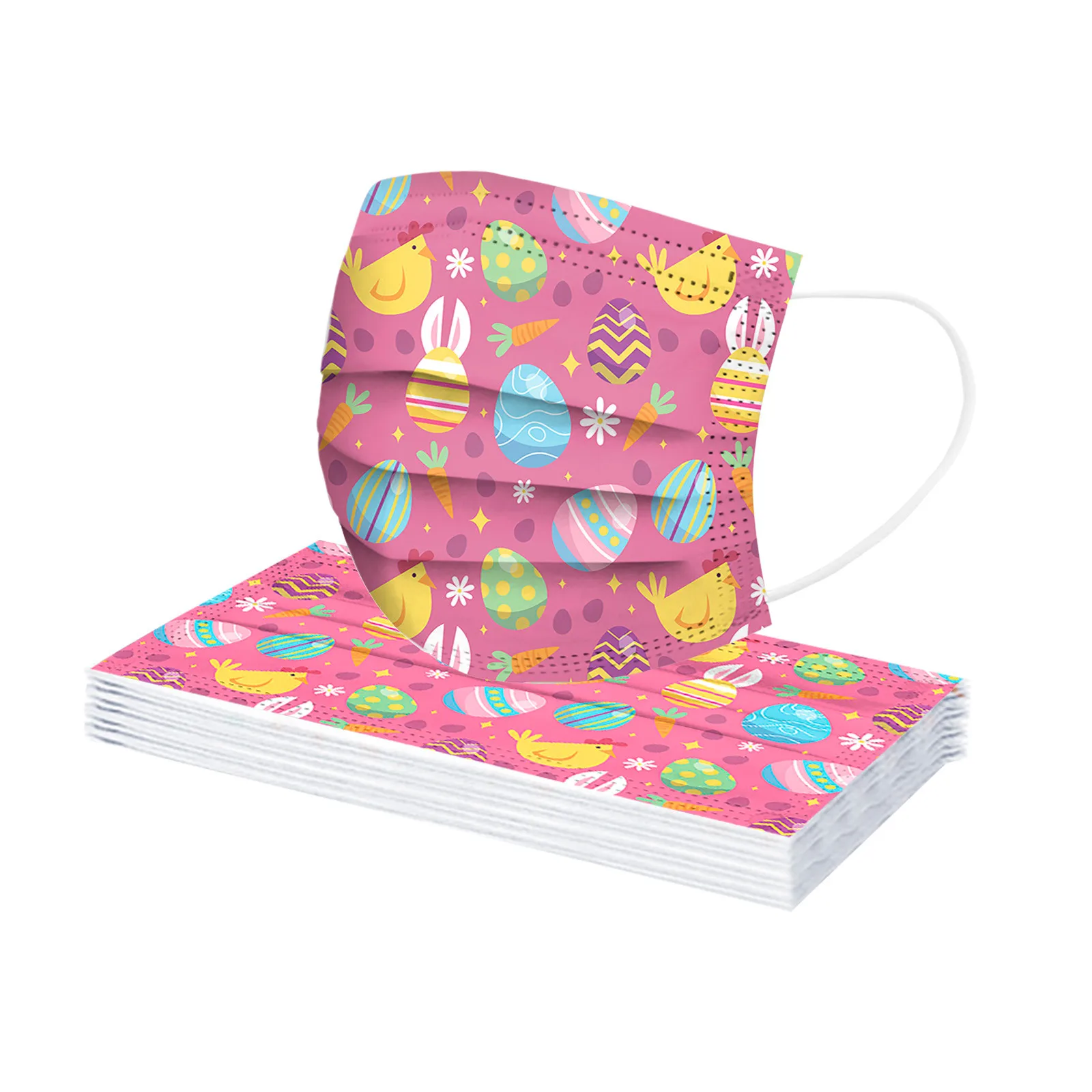 50 шт. детская Пасхальная одноразовая маска для лица с принтом кролика |