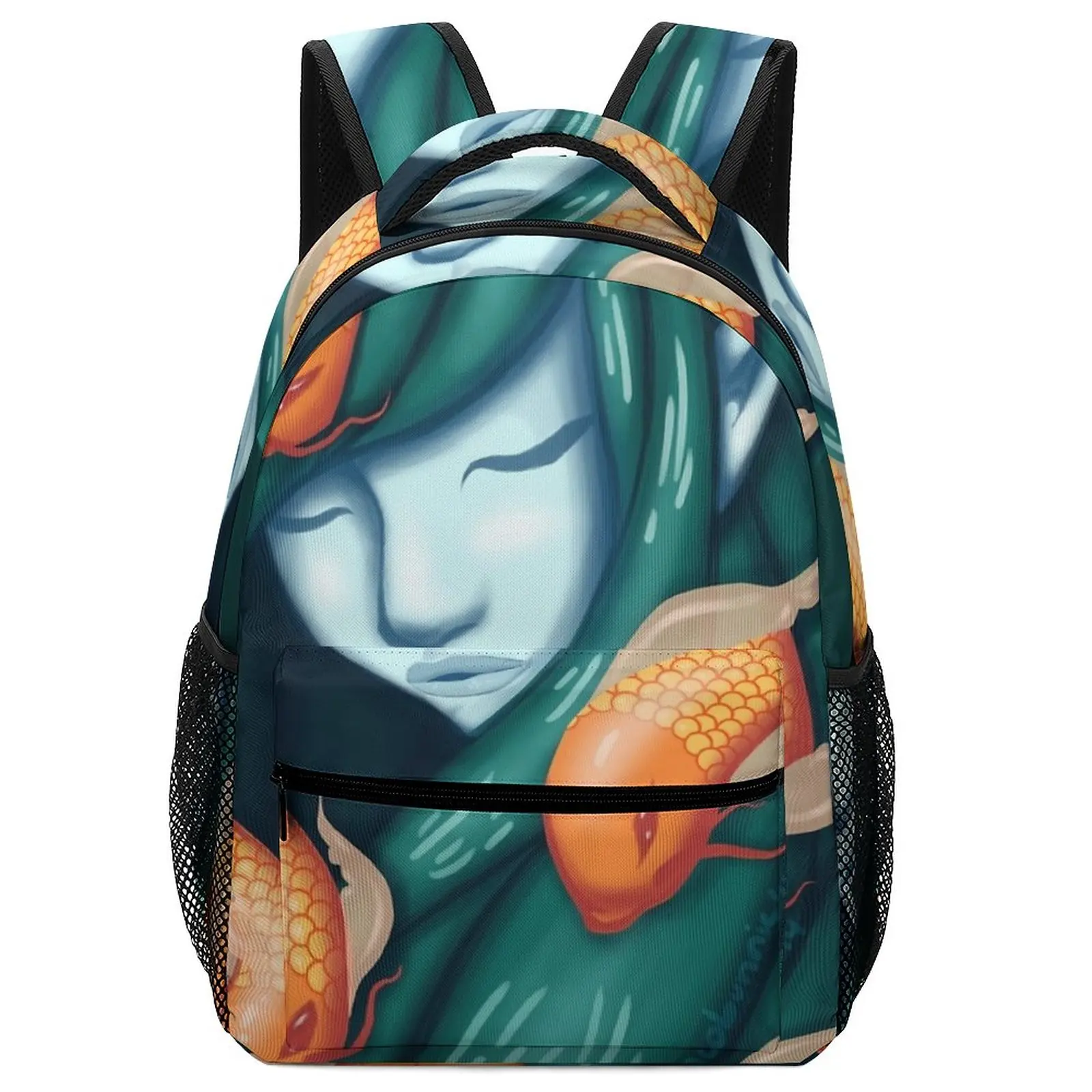 New Fashion Sea of Dreams Fun Japanese Backpack for Student Kids School Bags for Teenagers Black Backpack Fabric