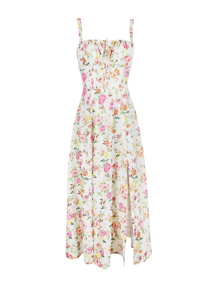 Женское платье на бретелях-спагетти повседневное облегающее средней длины с