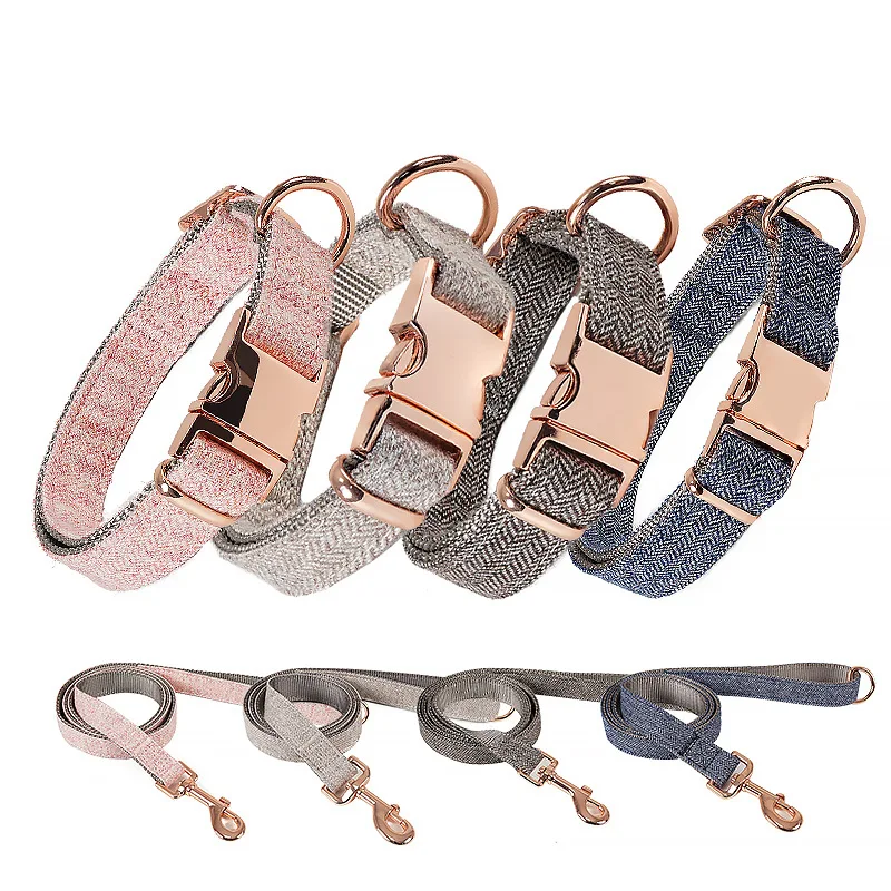 

Pet Supplies Adjustable Twill Dog Collar Nylon Webbing Leash Large, Medium Small Pet Collar Leash French Bulldog Dog Supplies