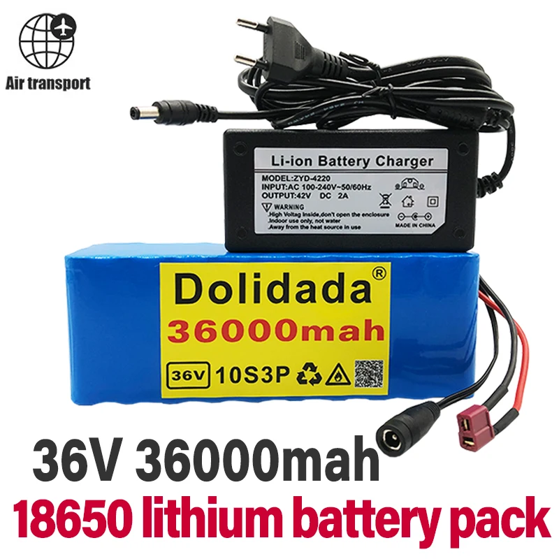 

New 10s3p 36V 36000mah 18650 Lithium Battery 350W 500W for High-power Electric Bicycle Electric Scooter Bms Customizable Plug