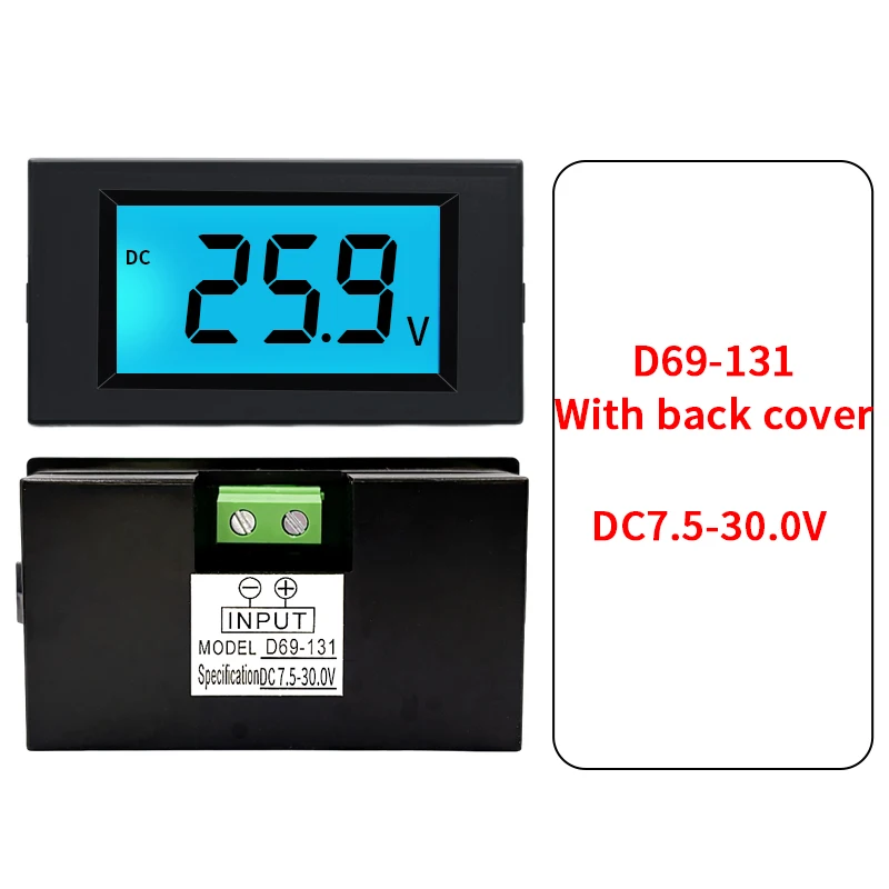 D69-131 вольтметр постоянного тока, цифровой дисплей, 12 В, 24 В, 48 В, 72 В, тест аккумулятора электромобиля, ЖК-цифровой измеритель напряжения, прибор для тестирования напряжения
