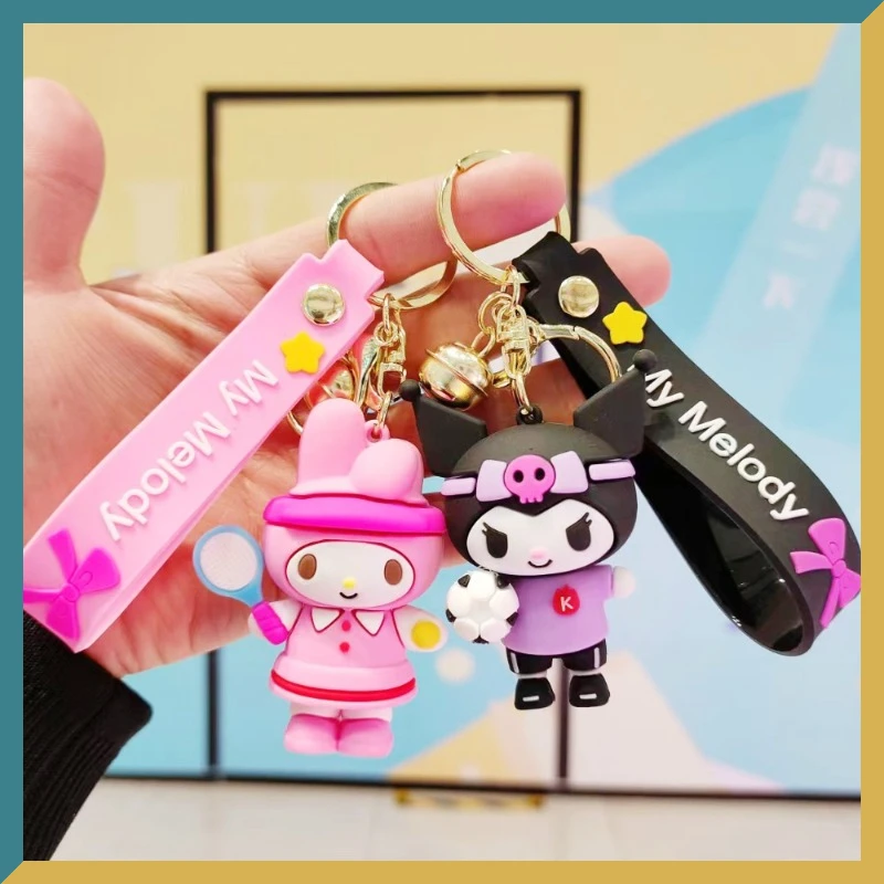 

Аниме периферийные виды спорта Sanrio Cute Kurome Hello Kitty кукла Мелоди брелок для пары автомобильных ключей подвеска орнамент коллекционная игрушка подарок