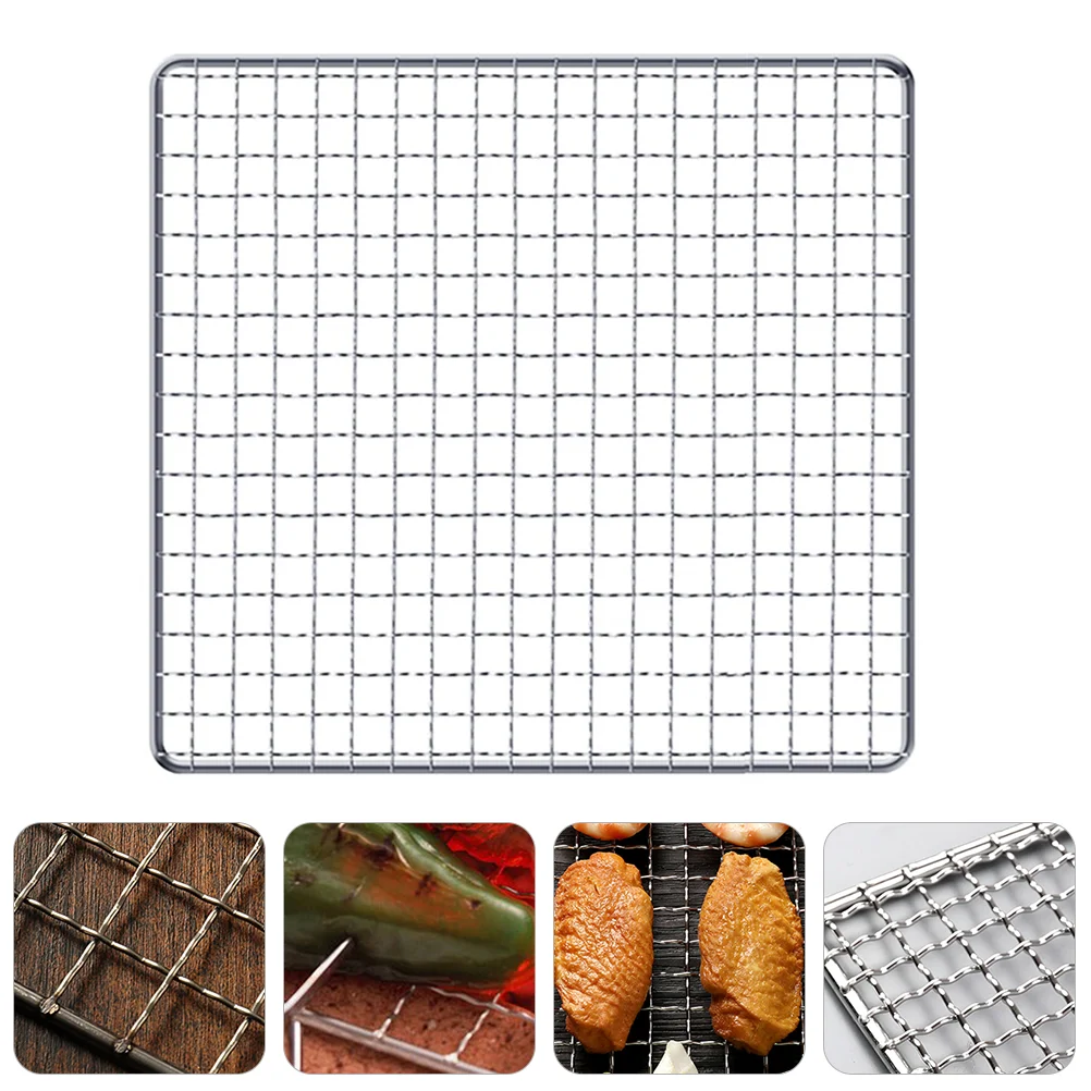 

Air Fryer Grill Pan Barbecue Net Outdoor Grills Heavy Duty Pads Non- Sticks Bacon Oven Rack Grille Stainless Steel BBQ Mesh