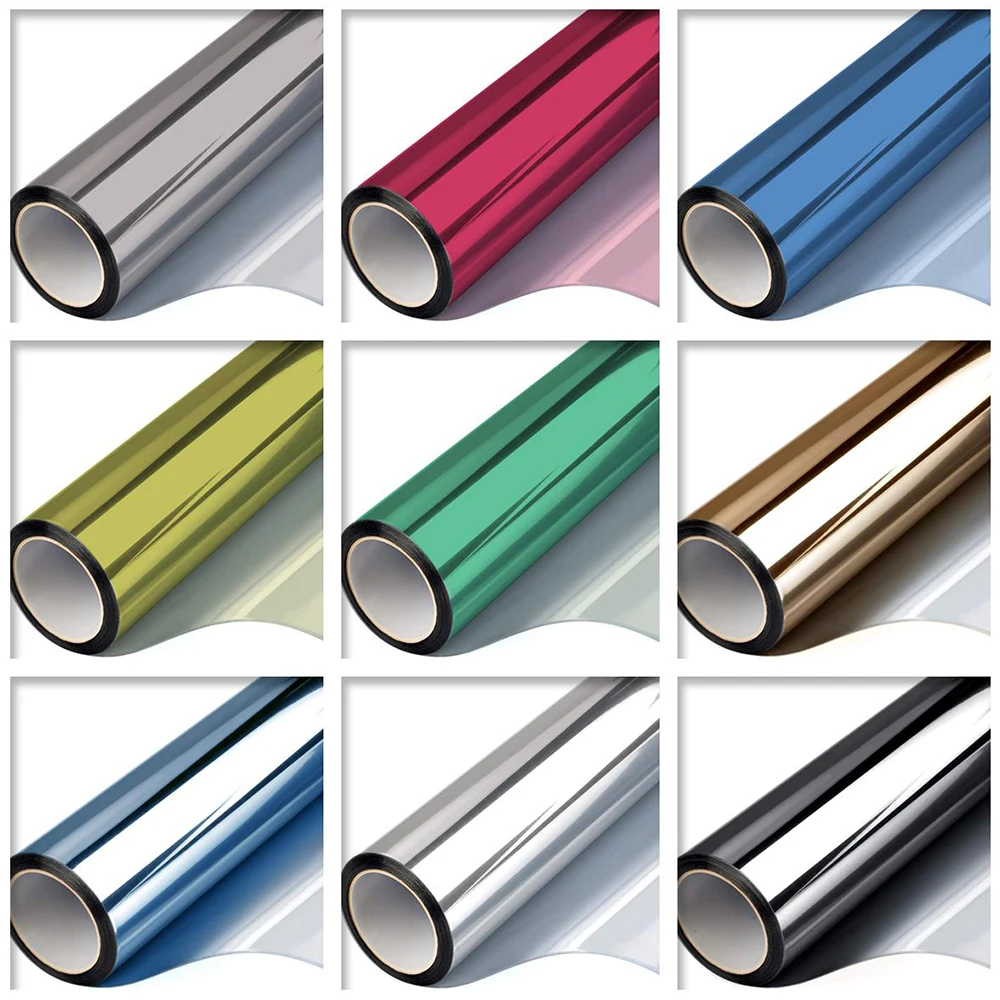 

One Way Mirror Window Film Privacy Heat Reducing Film Solar Control Glass Sticker Reflective Window Tint for Home Office Anti UV