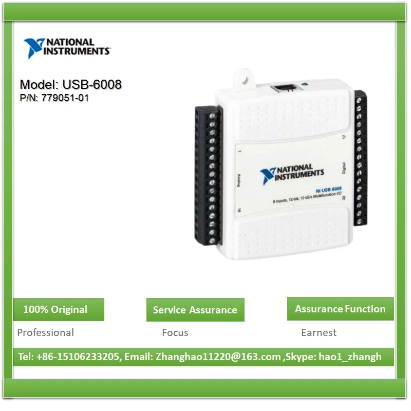 

NI USB-6008 USB Data Acquisition Card Multifunction USB DAQ 779051-01