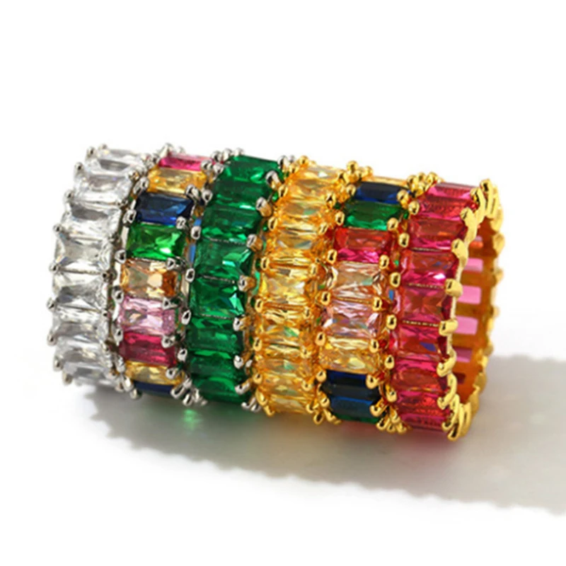 

UILZ Luxury Cubic Zirconia Rings for Women Fashion Red Blue Finger Rings Crystal Statement Wholesale Bulk Jewelry 2022