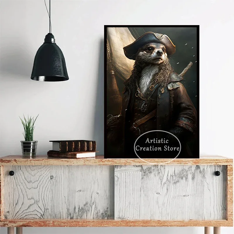 Костюм с выдрой забавная картина выдрами раньями пиратами настенные картины