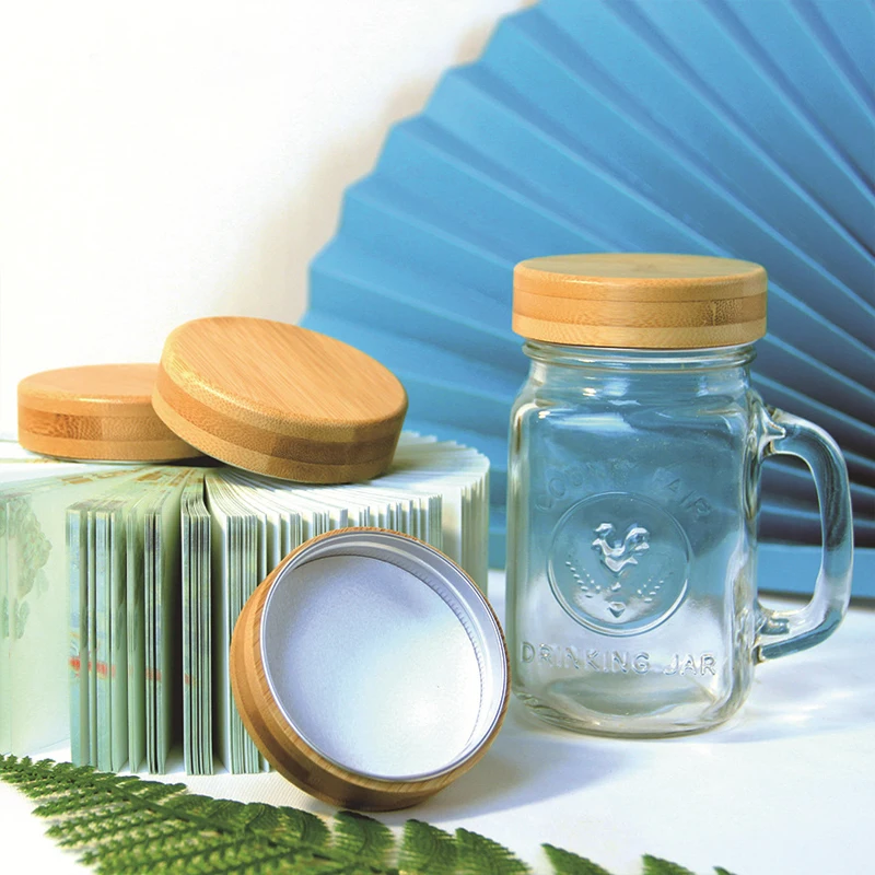 Многоразовые бамбуковые деревянные крышки чашка с широким горлышком крышка для