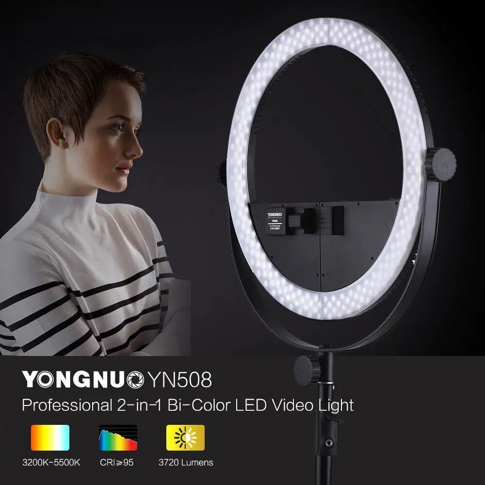 

YongNuo YN508 LED Ring Light Double color temperature 3200K-5500K Ringlight Photography Lighting for Live Video Selfie r42