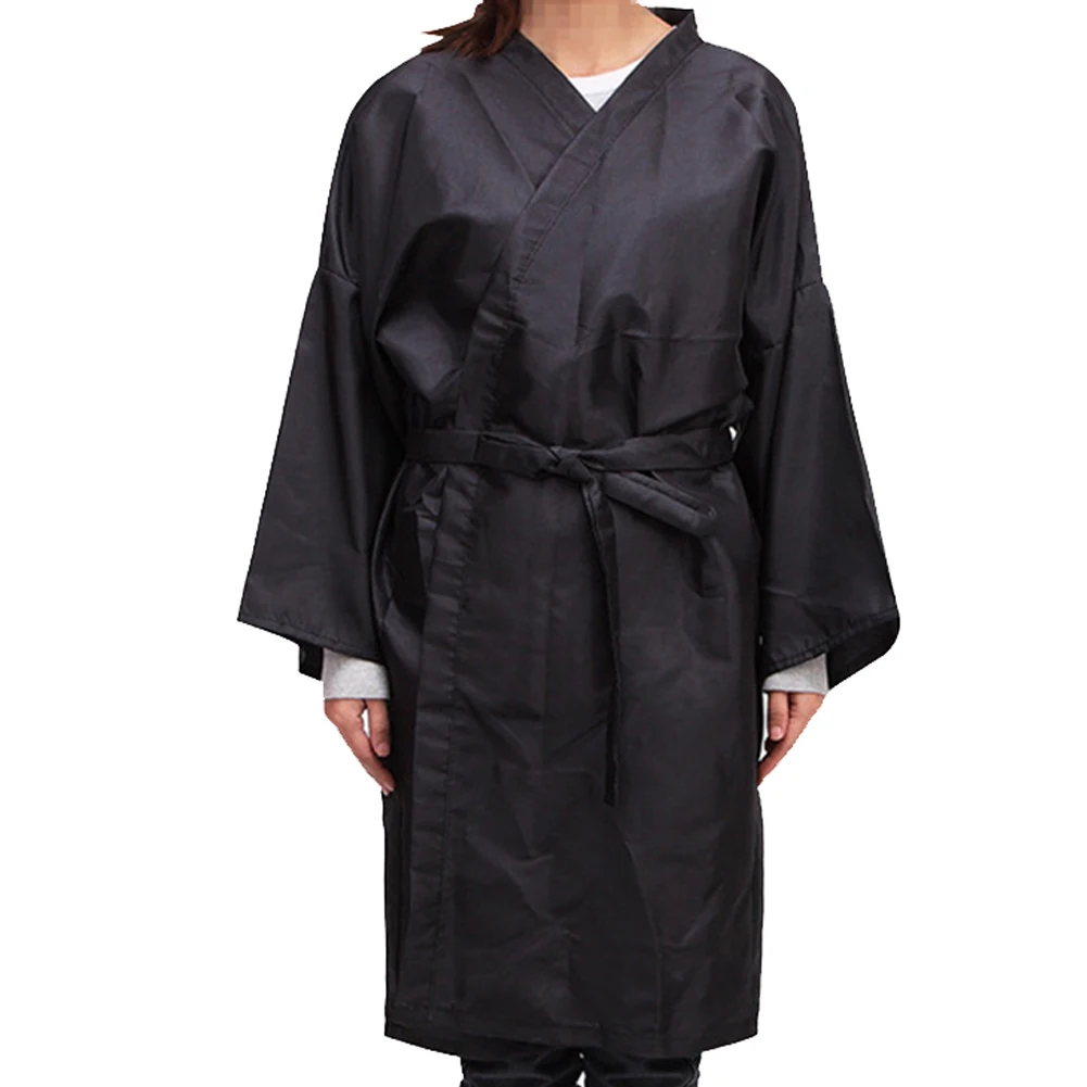 

Home Salon Hair Cutting Coloring Barber Gown Cape Apron Dirt Resistant Folding Soft With Arms Sleeves Full Protection Solid
