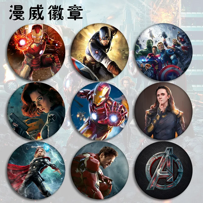 

Marvel Movie Avengers Iron Man Spiderman Captain America Enamel Pin Badges on Backpack Brooches Pines Jewelry for Children Gift