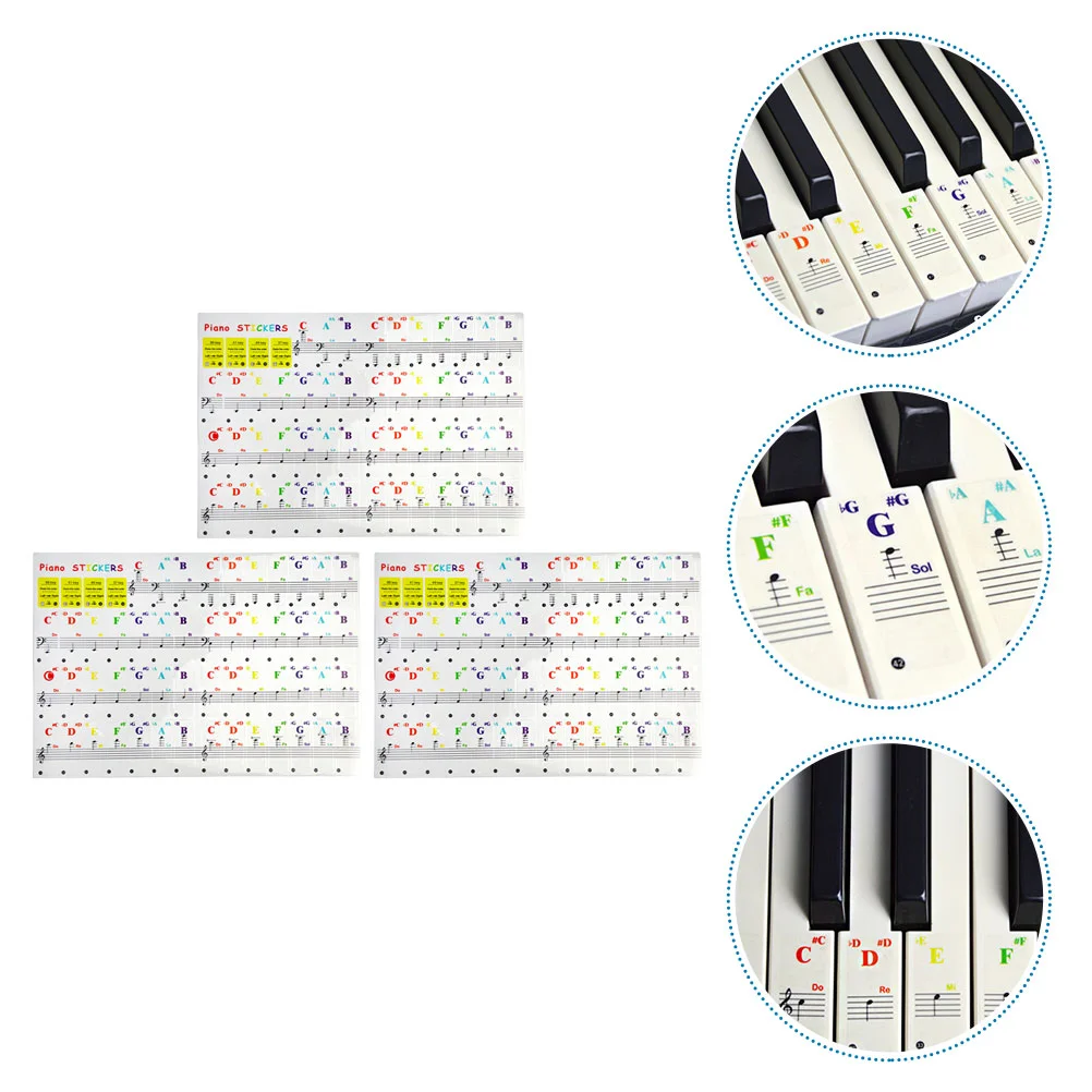 

Piano Keyboard Decal Practice Piano Note Chart Accessories Piano Keyboard Decal Piano Note Stickers 88 Key Simulation Paper