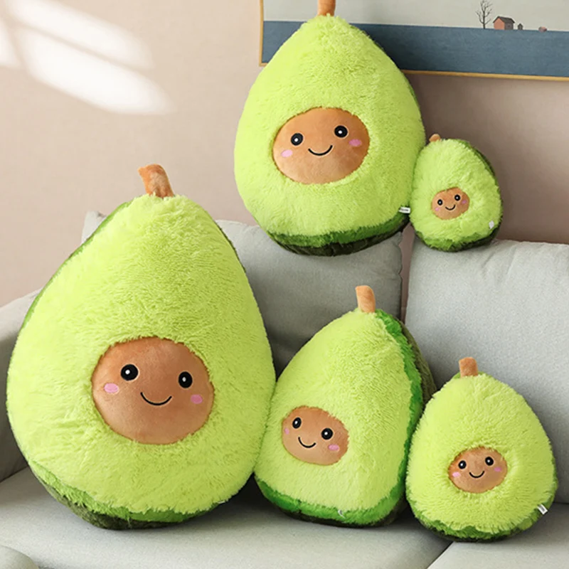 20-40cm Cute Avocado Doll Kawaii Plush Toy Cartoon Stuffed Fruit Pillow Cushion Birthday Gift for Children Holiday Decoration