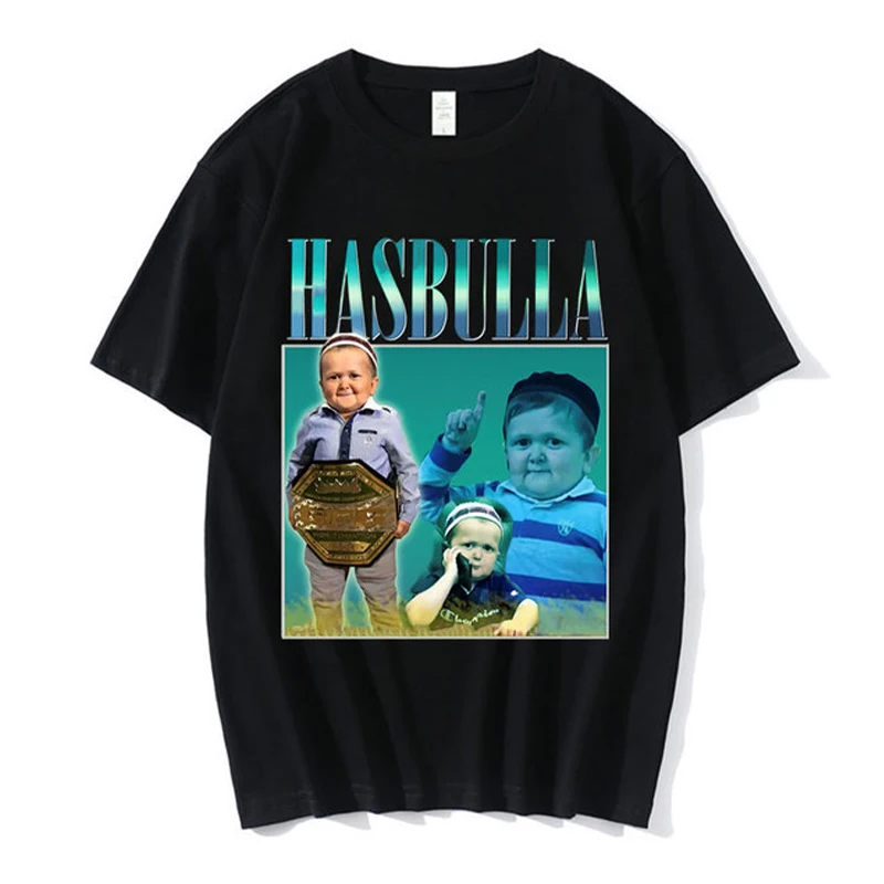 

Hasbulla Magomedov T Shirt Russia Blogger Hasbulla Fighting Meme Short Sleeve Tee Shirt 100% Cotton Summer Men Tshirt Oversized