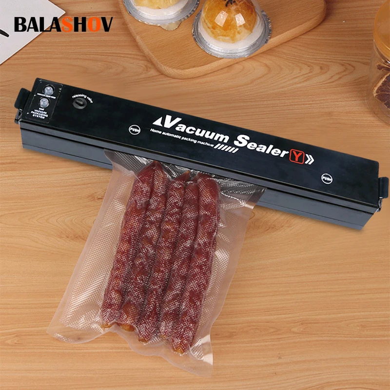 Vacuum Sealer Machine Black Style EU Plug  Kitchen Vacuum Packer Machine Small Sealing Machine Free Gift 10pcs Food Vacuum Bags