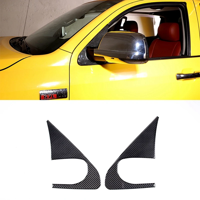 

For Toyota 2007-2013 Car Front A-Pillar Window Glass Triangle Cover Stickers Accessories - Soft Carbon Fiber