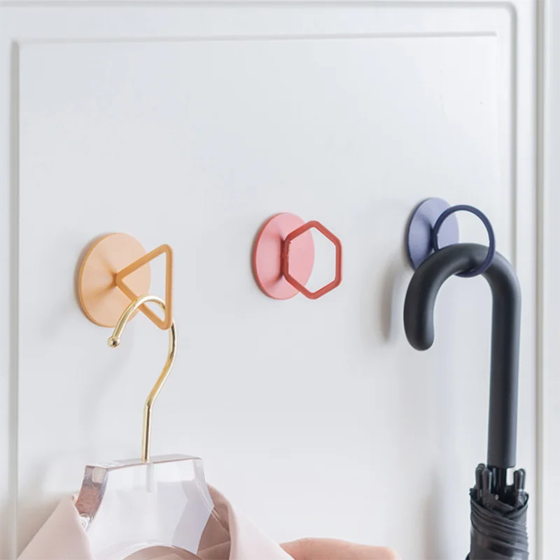 

Door Hook Adhesive Wall Hooks Metal Anti-skid Traceless Key Hook Hlder Bathroom Kitchen Hook Wall Pendant hat Hanger