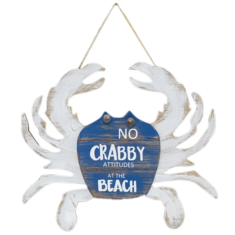 

Mediterranean Wooden Crab Pendant Wall-Mounted Seafood Model Wall Decoration Cartoon Restaurant Shop Wall Decoration