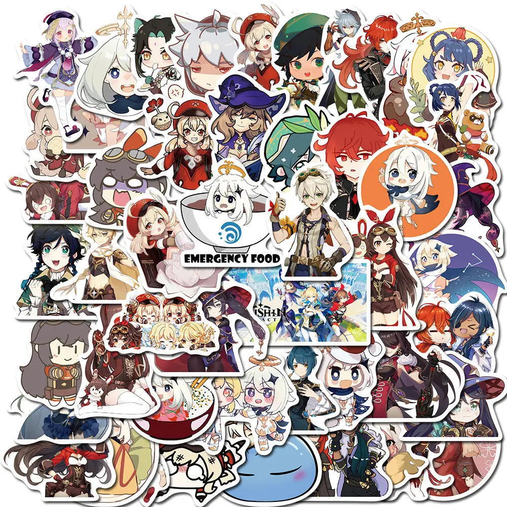 

50 шт., водонепроницаемые аниме-наклейки с граффити