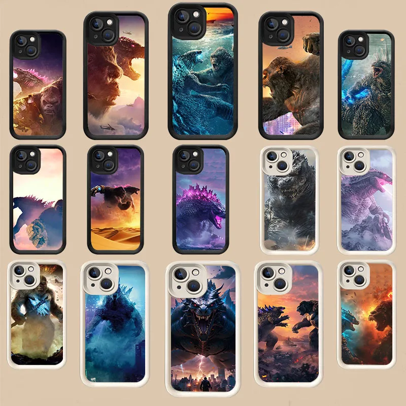 WD-18 Monster Kong Белый ступенчатый чехол из ТПУ для iPhone X XS XR 8 11 12 13 Mini Plus Pro Max