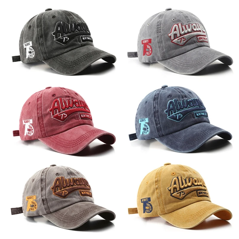 

New Style Baseball Caps Adjustable Casual Embroidered Letter Cotton Sun Hats Unisex Solid Color Visor Hats For Men And Women