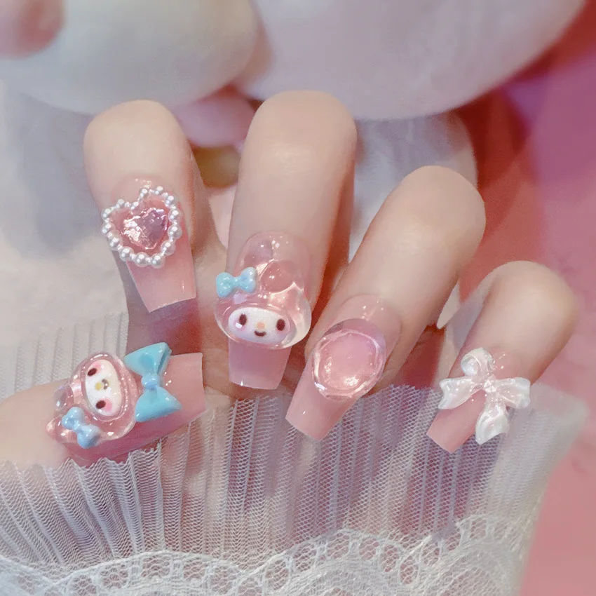 Фото MINISO Dopamine Beauty Girl Kawai Yimei Leti, милый трехмерный мультфильм, очаровательный шарм ручной работы для ногтей, вечерние сестры, подруги №3