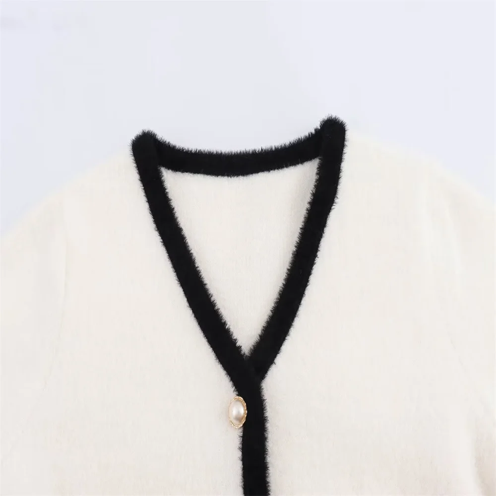 Женская Осенняя одежда новинка 2024 модная повседневная трикотажная куртка в