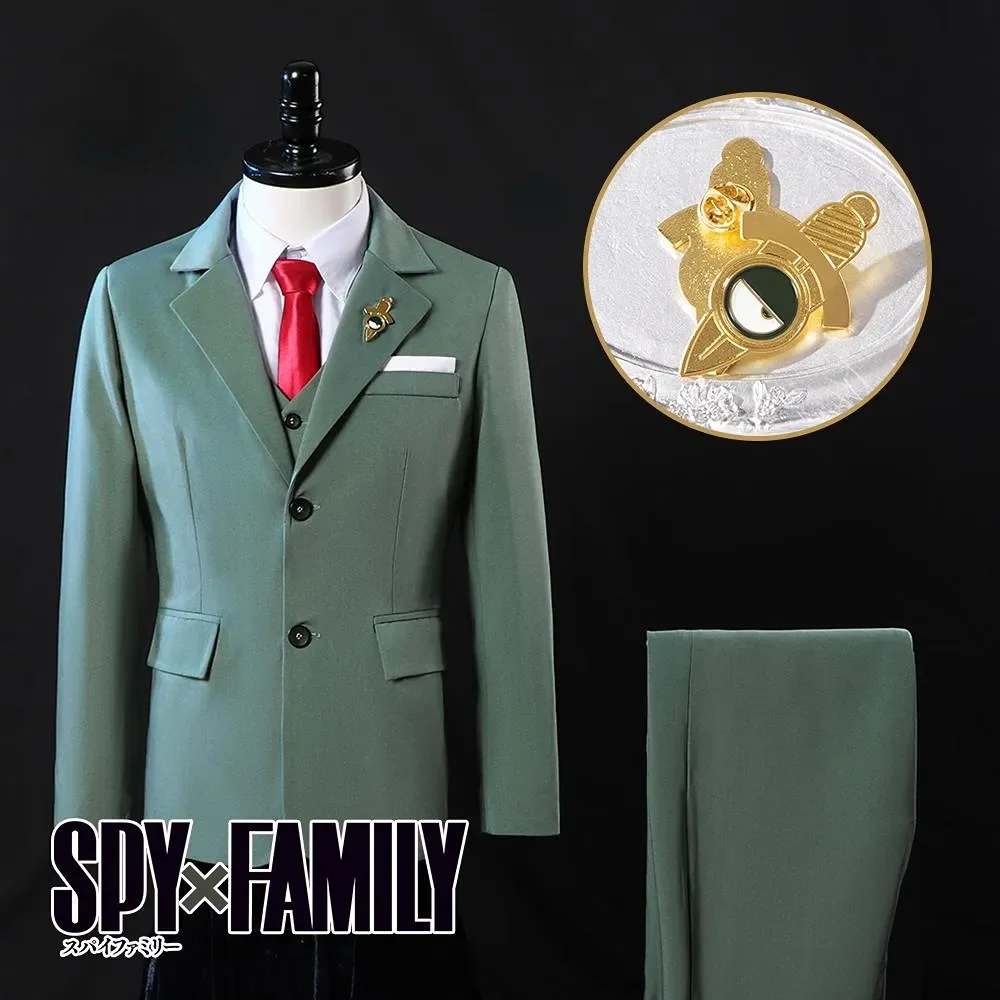 

Spy Family Loid Forger Cosplay Costume Twilight Cosplay Light Green Suit Short Blond Wig Outfit Shirt Tie Men Clothes Halloween