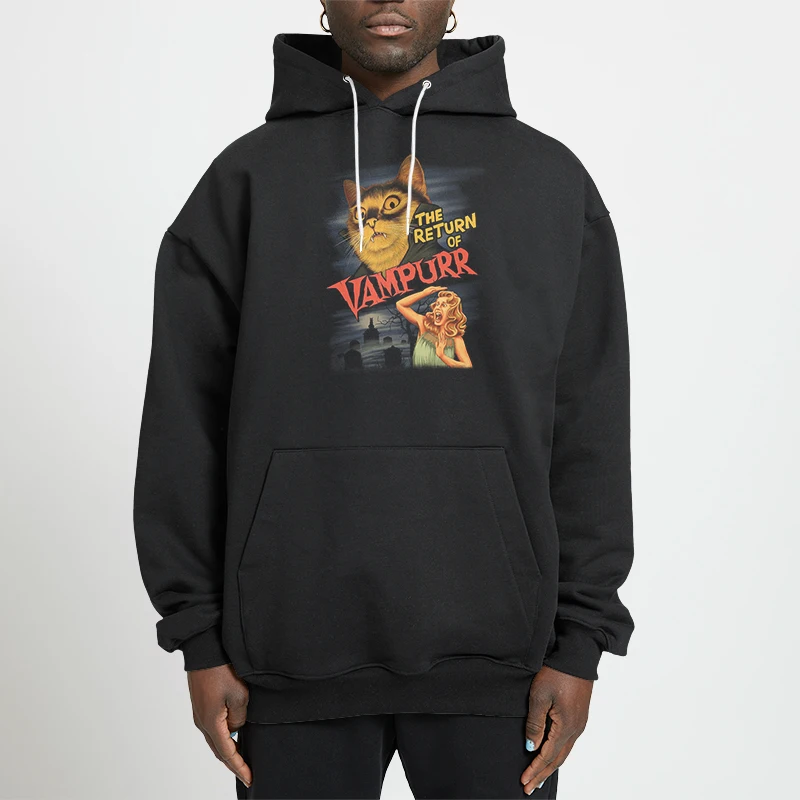 

The Return Of Vampurr Printed Loose Hooded Sweater Spring Autumn Oversized Unisex Style Thin Fleece Pullover Long Sleeve Hoodies