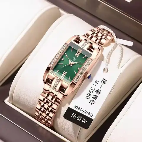 Высококачественные кварцевые часы с бриллиантами от лучшего бренда, роскошные модные деловые прямоугольные водонепроницаемые женские час...