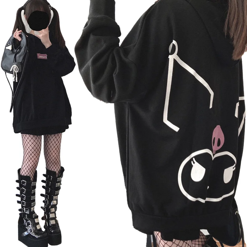 Аниме Y2k Sanrio Kuromi My Melody Толстовка Cinnamoroll свитер с капюшоном тонкая одежда с длинным рукавом для девушек Подарок Spotify Premium