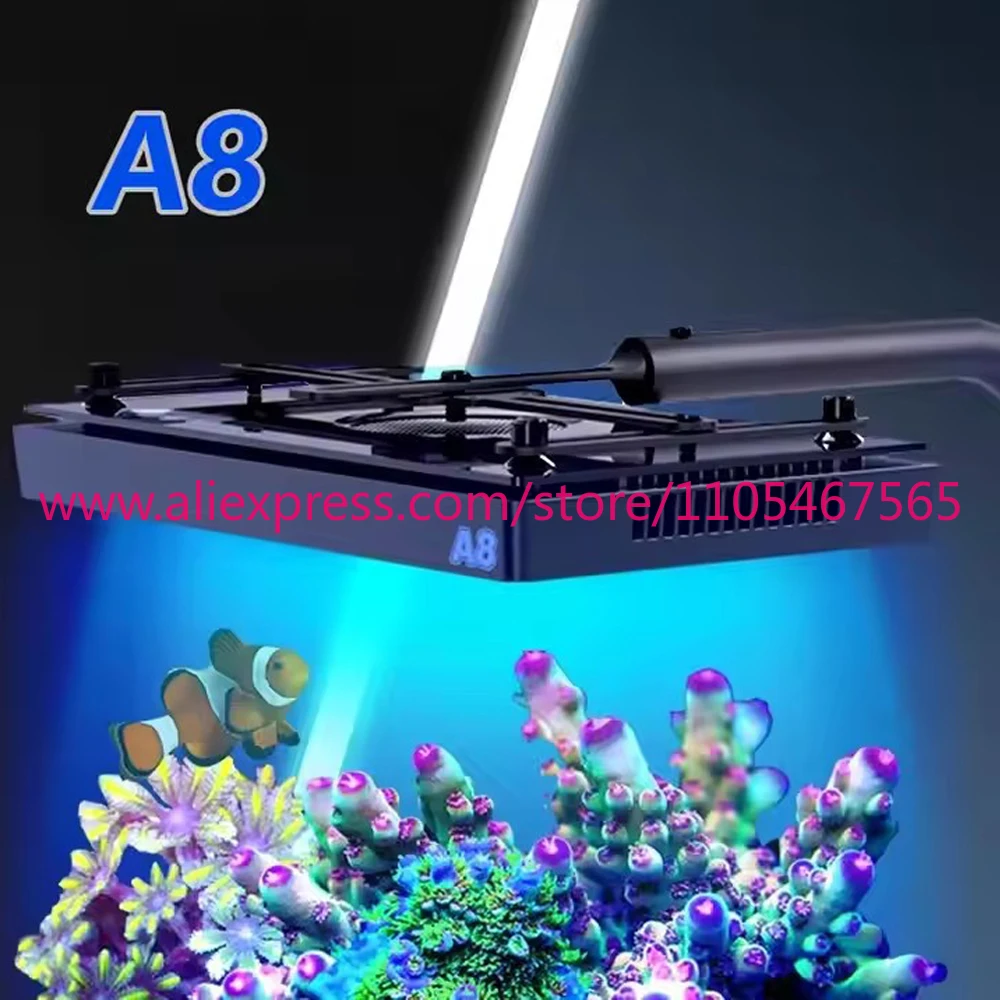 Фото 1 шт. Новая светодиодная лампа для морского аквариума 240W A8SE II Max Blue 2.0 Generation Full Spectrum с управлением через приложение, программируемая, для кораллов и рыб. №3