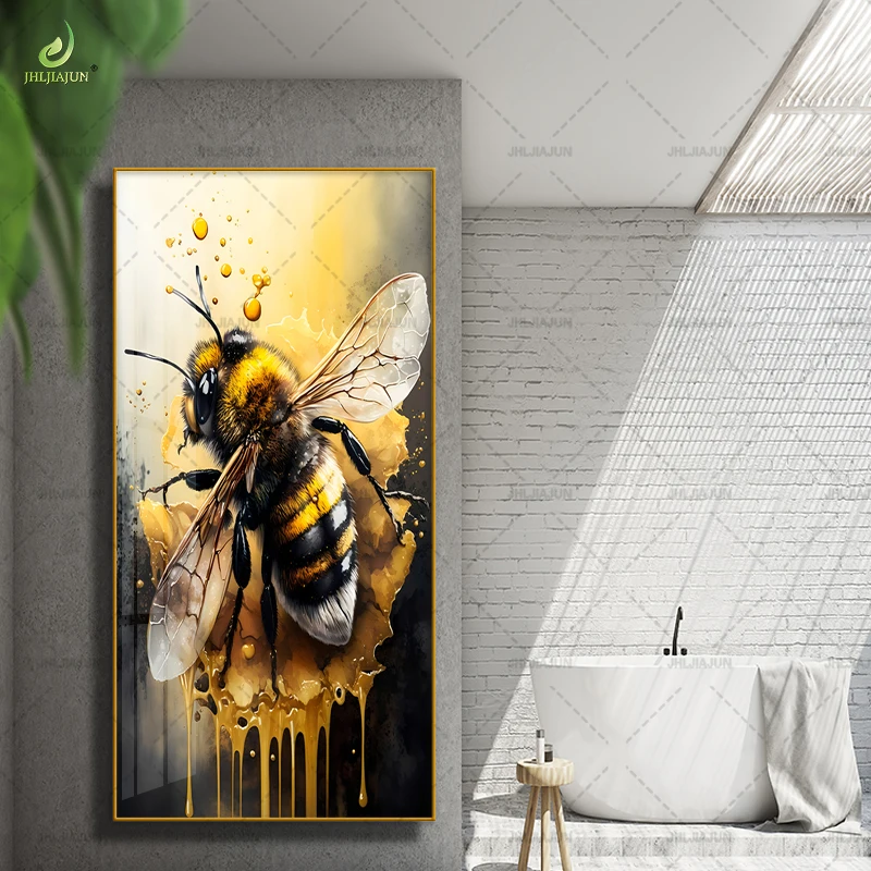 Золотая Роскошная живопись для украшения крыльца с фотографией пчелами
