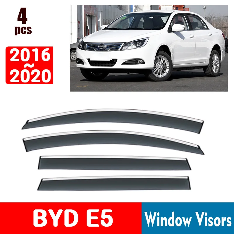 FOR BYD E5 2016-2020 Window Visors Rain Guard Windows Rain Cover Deflector Awning Shield Vent Guard Shade Cover Trim Accessories