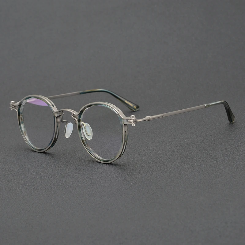

Italian Handmade Retro Round Titanium Glasses Frame for Men Vintage Optical Myopia Eyeglasses Women Luxury Brand Spectacle
