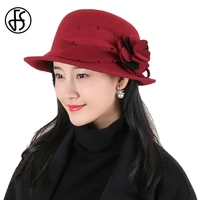 fs england wool top hats for vintage fashion women church party basin hat ladies autumn and winter fisherman fedoras