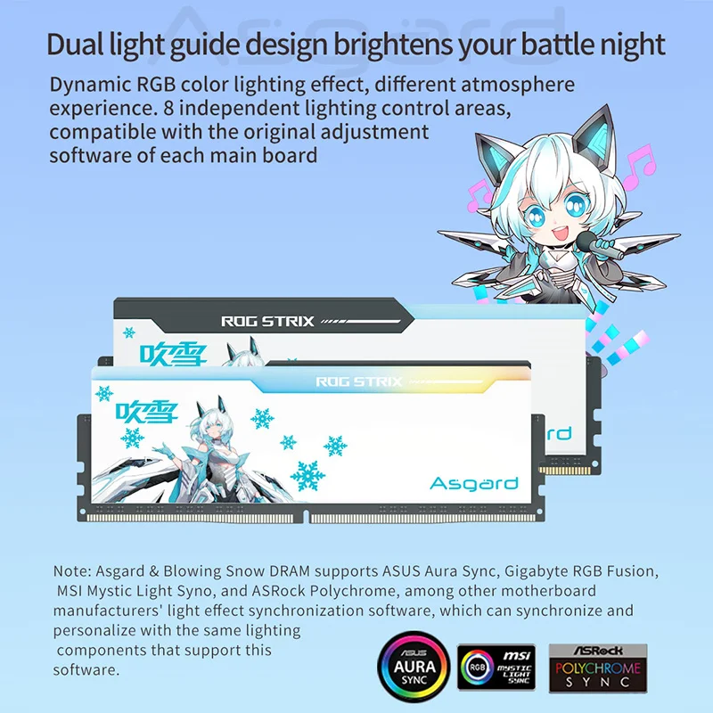 Asgard ROG STRIX DDR5 RGB RAM Память 32 ГБ 6400 МГц 6800 7200 7600 UDIMM Внутренняя память для настольного