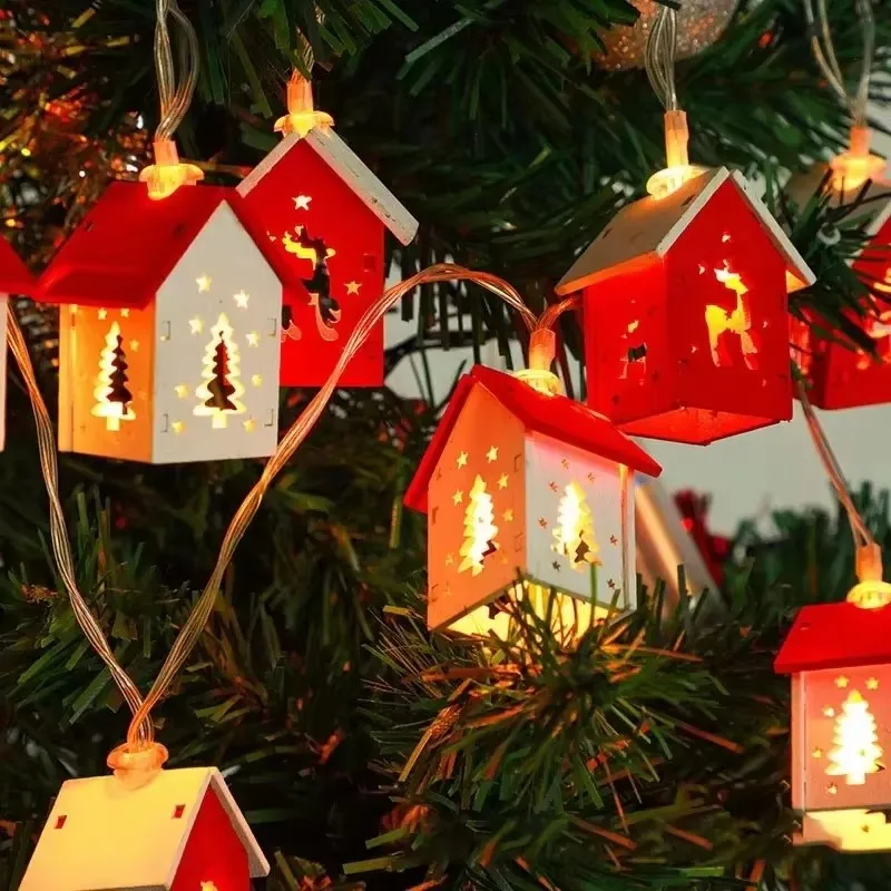 Деревянный Рождественский Декор Дома 1 5 М Со Светодиодной Подсветкой Гирлянда