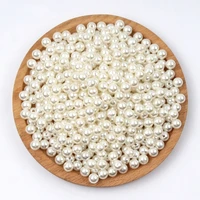 3 30mm beige imitation pearl beads round acrylic spacer beads for handmade earrings necklace bracelet diy jewelry making crafts