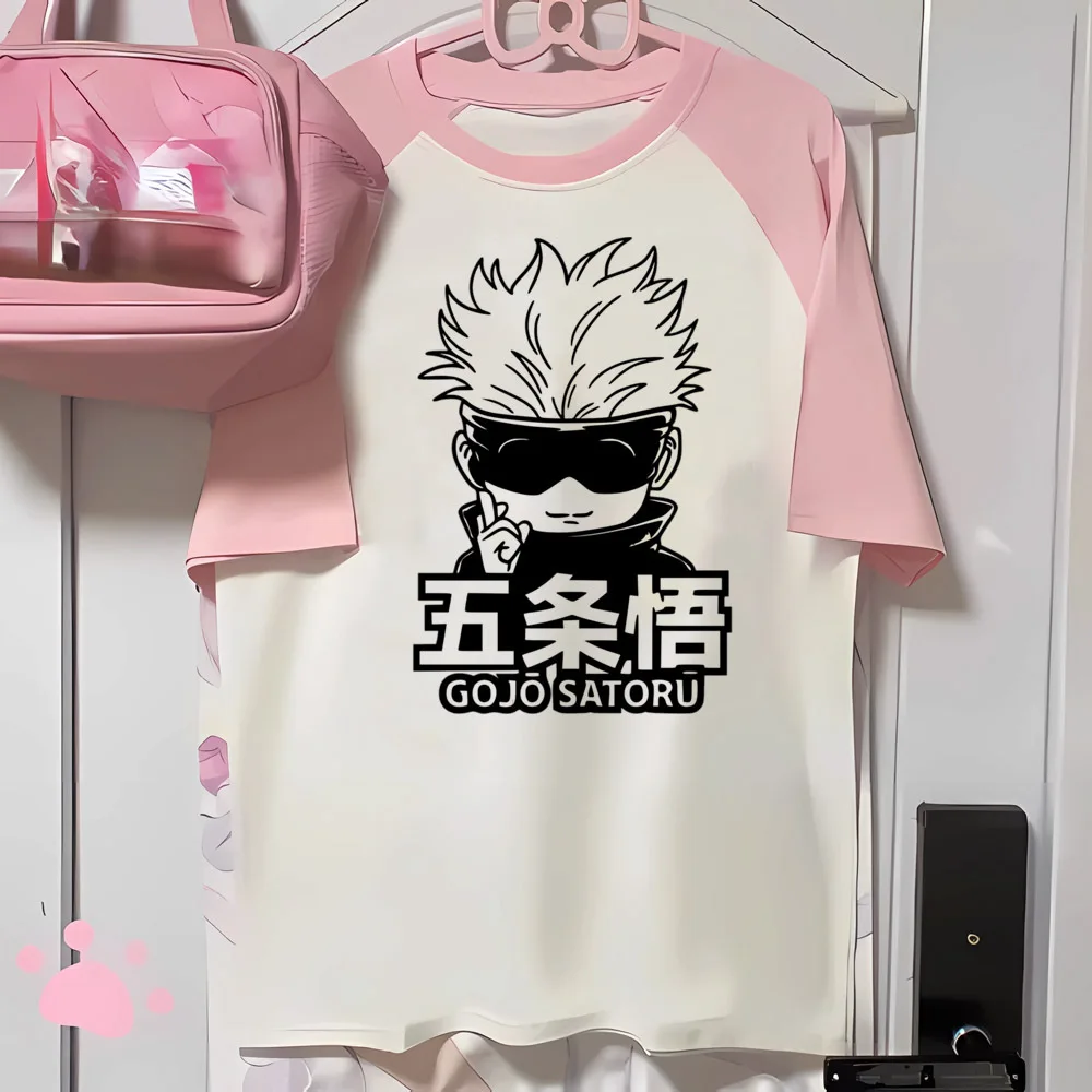 Женская футболка с принтом Satoru Gojo модная для девушек аниме одежда