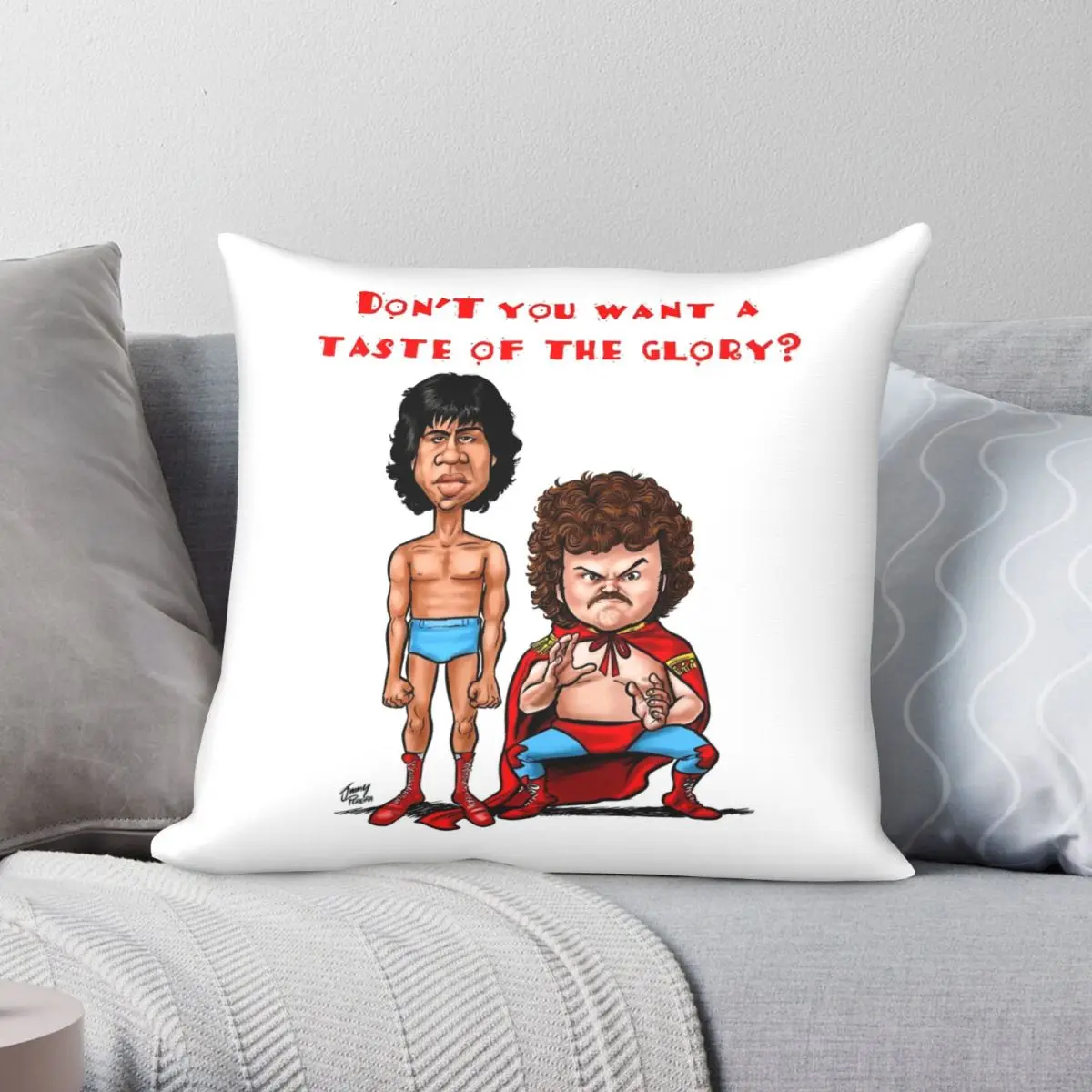 

Nacho Libre Taste Of The Glory Square Pillowcase Polyester Linen Velvet Printed Zip Decor Throw Pillow Case Home Cushion Cover