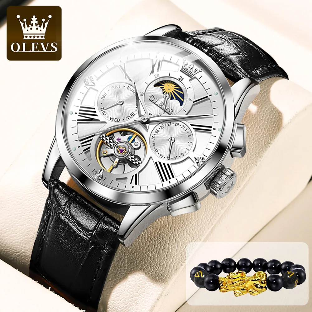 

OLEVS New Fashion Wristwatch for Men Automatic Mechanical Watch Waterproof Skeleton Hollow Out Male Watch Horloges Reloj Hombre