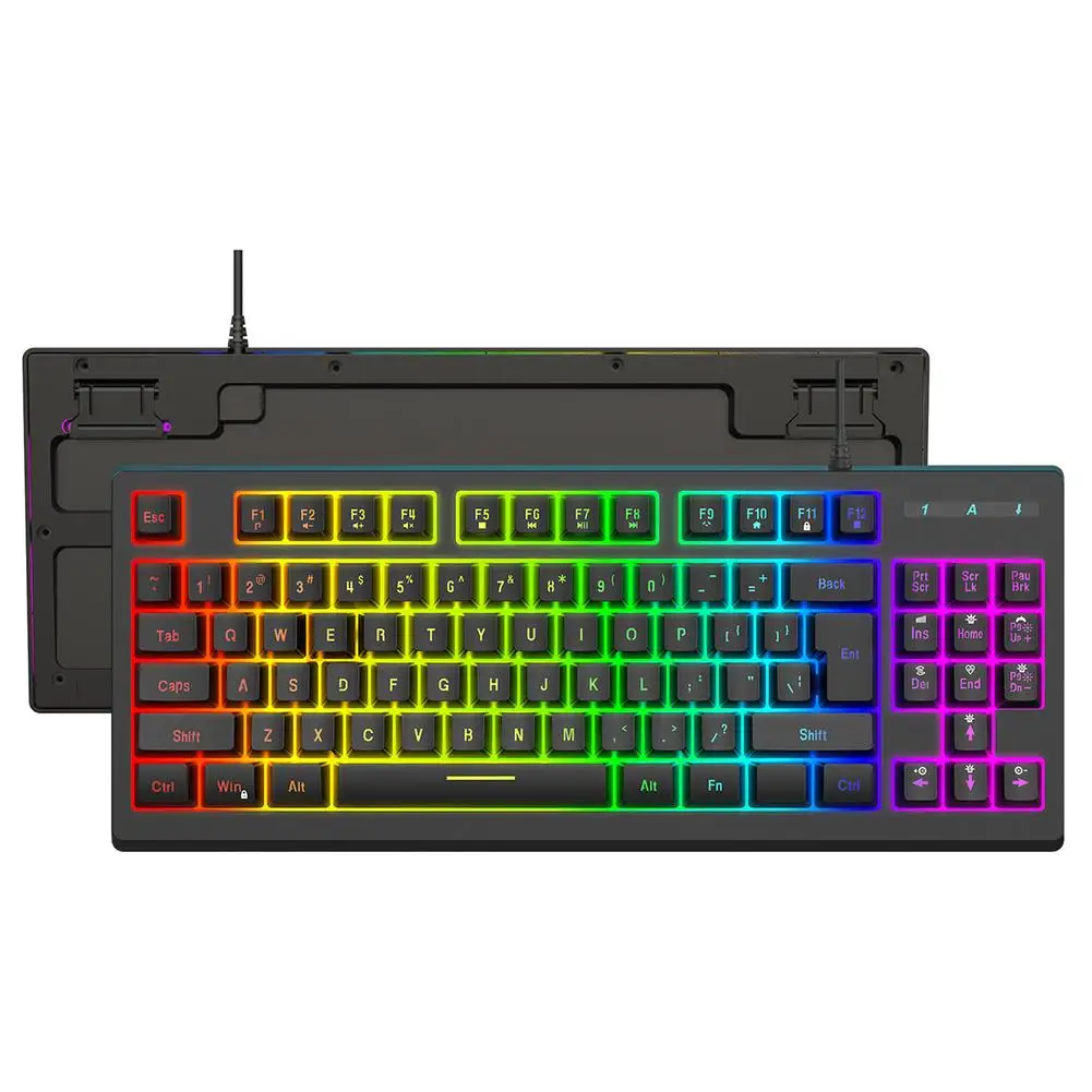 

Y200 USB Wired Gaming Keyboard RGB Backlight Keyboard 87 Keys Gamer Keyboard for Desktop Laptop Tablet Membrane Keyboard