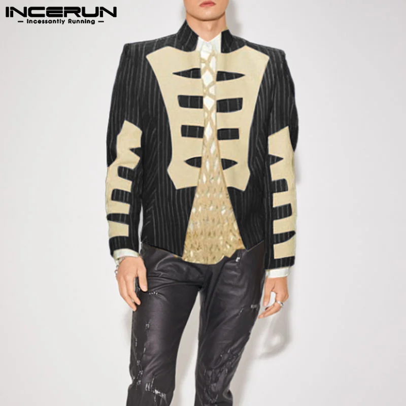 

American Court Style Handsome Mens Striped Well Fitting Shirts INCERUN Casual Streetwear Style Hot Party Hot Sale Blouse S-5XL