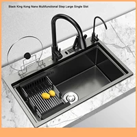 04 stainless steel nano kitchen multifunctional thickening 3 black sink set sink wash basin single sink