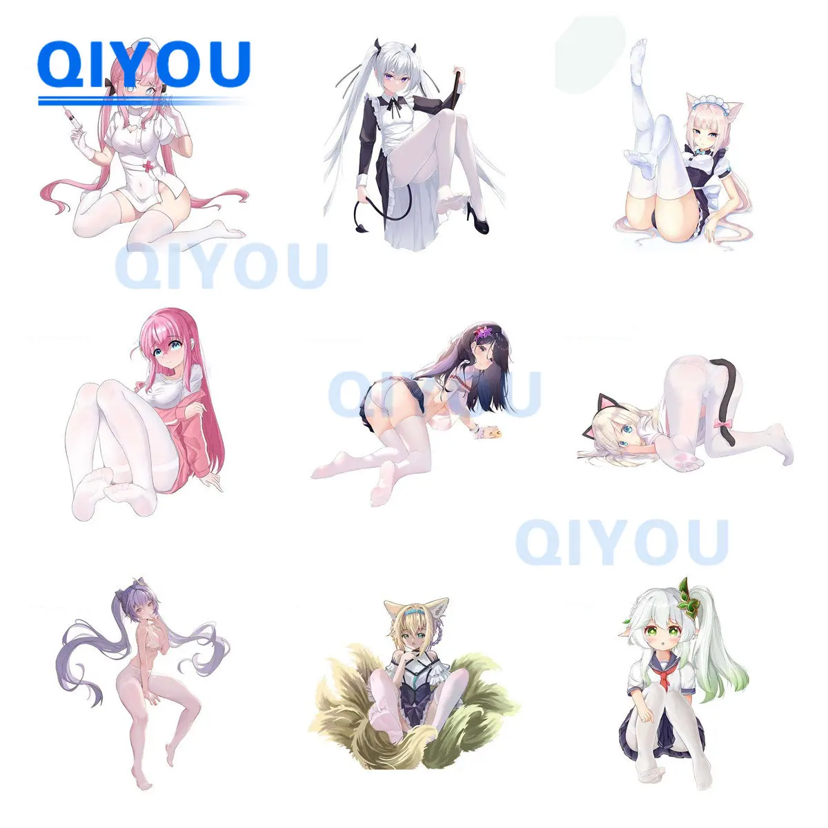

Cartoon Furry and Cute Loli Car Stickers Are Suitable for Die-cut PVC Decal for Car Body Windshield and Pull Rod Boxes