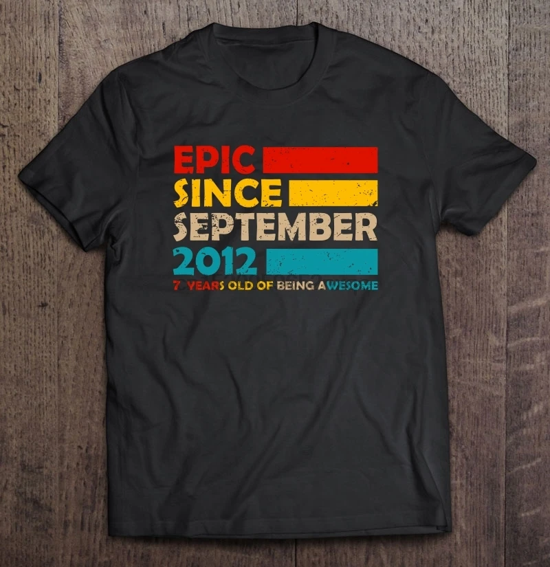 Мужская забавная футболка модная Epic с сентября 2012 года женская 7-летним стариком