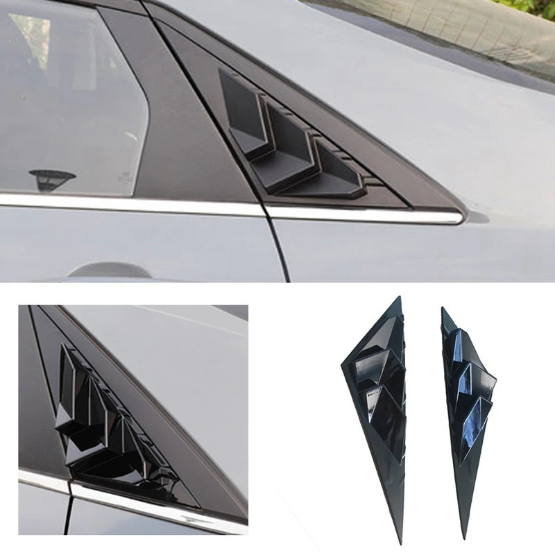 

Bright Black Car Side Vent Window Scoop Louver Cover For Elantra Avante CN7 / I30 2021 2022 2023